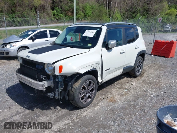 2015 Jeep Renegade Limited with VIN ZACCJBDT0FPB56326, listed as a IAAI auction lot 41964847 with 173,844 mi miles and . Bid and sale history available at DreamBid. Image 20.