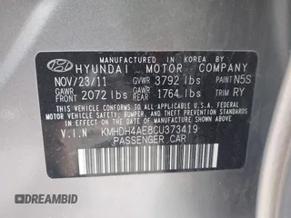 2012 Hyundai Elantra GLS с VIN KMHDH4AE8CU373419, выставлен на аукционе IAAI как лот 42356166 с пробегом 76 259 миль миль и . История ставок и продаж доступна на DreamBid. Изображение 9.