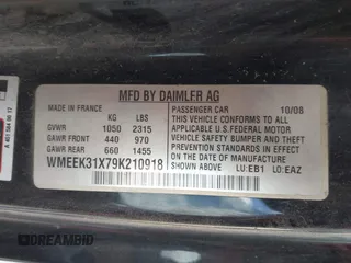 2009 Smart fortwo Passion z VIN WMEEK31X79K210918, wystawiony jako IAAI lot #42316213 z przebiegiem 99 667 mil mil oraz . Historia ofert i sprzedaży dostępna na DreamBid. Obrazek 9.