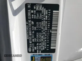 2021 Kia Telluride SX with VIN 5XYP5DHCXMG157444, listed as a Copart auction lot 61508445 with 50,145 mi miles and Non repairable. Bid and sale history available at DreamBid. Image 13.