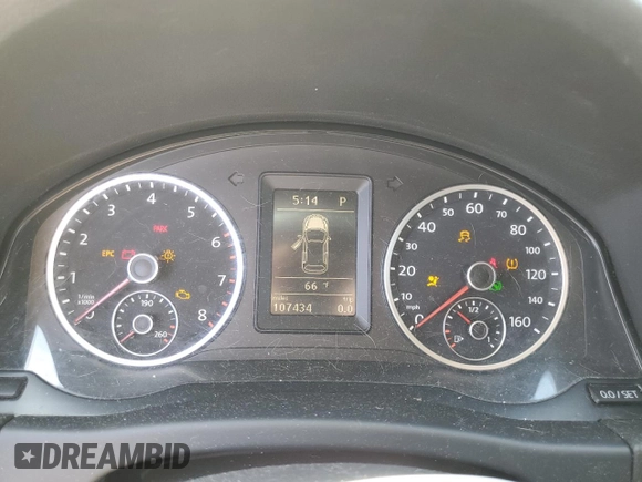 2012 Volkswagen Tiguan S with VIN WVGBV7AX6CW599465, listed as a Copart auction lot 54401705 with 107,434 mi miles and Clean Title. Bid and sale history available at DreamBid. Image 9.