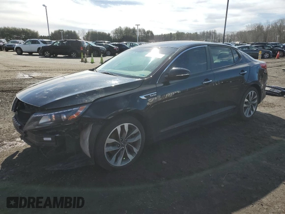 2015 Kia Optima SX Turbo with VIN 5XXGR4A62FG425046, listed as a Copart auction lot 49092995 with 105,526 mi miles and Salvage Title. Bid and sale history available at carsss.com. Image 1.