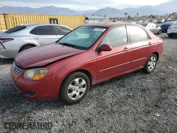 2009 Kia Spectra EX with VIN KNAFE222195620150, listed as a Copart auction lot 47403365 with 141,426 mi miles and Salvage Title. Bid and sale history available at DreamBid. Image 1.