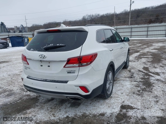 2017 Hyundai Santa Fe Limited Ultimate with VIN KM8SRDHF8HU207282, listed as a IAAI auction lot 41555970 with 120,456 mi miles. Bid and sale history available at carsss.com. Image 4.