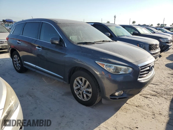 2013 Infiniti JX35 with VIN 5N1AL0MM3DC321135, listed as a Copart auction lot 75386164 with 0 mi miles and Non Repairable. Bid and sale history available at carsss.com. Image 4.