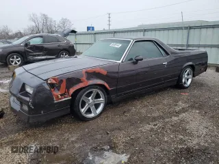 1985 Chevrolet El Camino with VIN 3GCCW80H9FS911171, listed as a Copart auction lot 86569144 with 47,117 mi miles and Salvage Title. Bid and sale history available at carsss.com. Image 1.