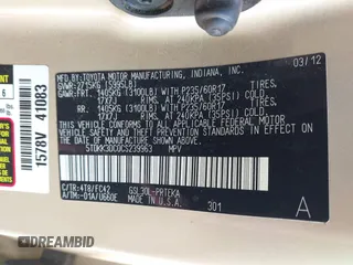 2012 Toyota Sienna LE AAS с VIN 5TDKK3DC0CS239963, выставлен на аукционе IAAI как лот 42550710 с пробегом 192 712 миль миль и . История ставок и продаж доступна на DreamBid. Изображение 9.