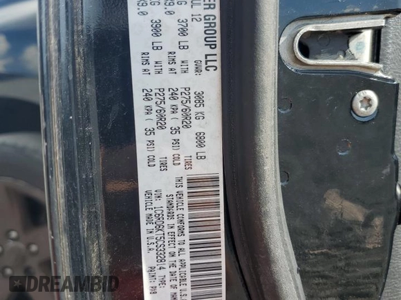 2012 Ram 1500 Express with VIN 1C6RD6KT5CS332814, listed as a Copart auction lot 60159625 with 254,619 mi miles and Non repairable. Bid and sale history available at DreamBid. Image 12.
