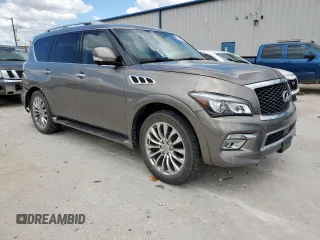 2017 Infiniti QX80 with VIN JN8AZ2NF9H9641338, listed as a Copart auction lot 56565675 with 164,024 mi miles and Salvage title. Bid and sale history available at DreamBid. Image 4.