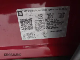 2019 GMC Terrain SLT with VIN 3GKALVEX3KL292140, listed as a IAAI auction lot 41910533 with 24,863 mi miles. Bid and sale history available at carsss.com. Image 9.