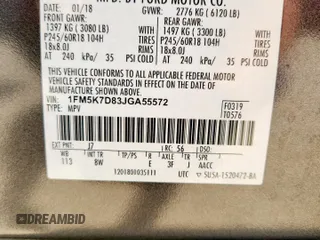 2018 Ford Explorer XLT z VIN 1FM5K7D83JGA55572, wystawiony jako Copart lot #61213325 z przebiegiem 46 128 mil mil oraz Szkoda całkowita • Salvage title. Historia ofert i sprzedaży dostępna na DreamBid. Obrazek 13.