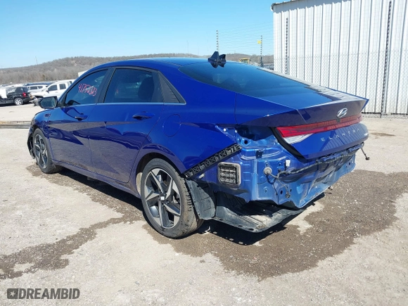2023 Hyundai Elantra Limited with VIN KMHLP4AG1PU372487, listed as a IAAI auction lot 41752323 with 77,212 mi miles. Bid and sale history available at carsss.com. Image 3.