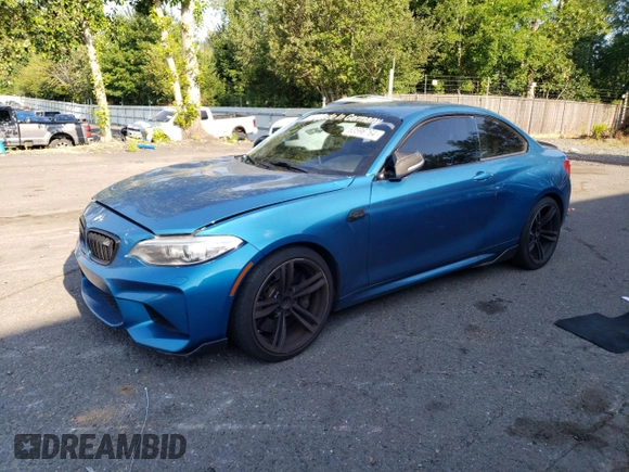 2017 BMW M2 with VIN WBS1H9C55HV786233, listed as a Copart auction lot 63596764 with 0 mi miles and Salvage Title. Bid and sale history available at carsss.com. Image 1.