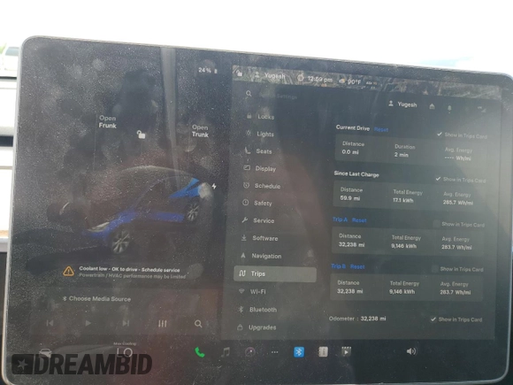 2022 Tesla Model Y Long Range z VIN 7SAYGDEE7NF313228, wystawiony jako Copart lot #55060705 z przebiegiem 32 238 mil mil oraz Szkoda całkowita • Salvage title. Historia ofert i sprzedaży dostępna na DreamBid. Obrazek 9.