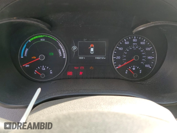 2018 Kia Optima Hybrid Premium with VIN KNAGT4LE3J5023262, listed as a Copart auction lot 65211244 with 142,212 mi miles and Salvage Title. Bid and sale history available at carsss.com. Image 9.