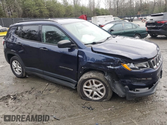 2018 Jeep Compass Sport with VIN 3C4NJCAB0JT233367, listed as a Copart auction lot 85420204 with 105,812 mi miles and Salvage Title. Bid and sale history available at carsss.com. Image 4.