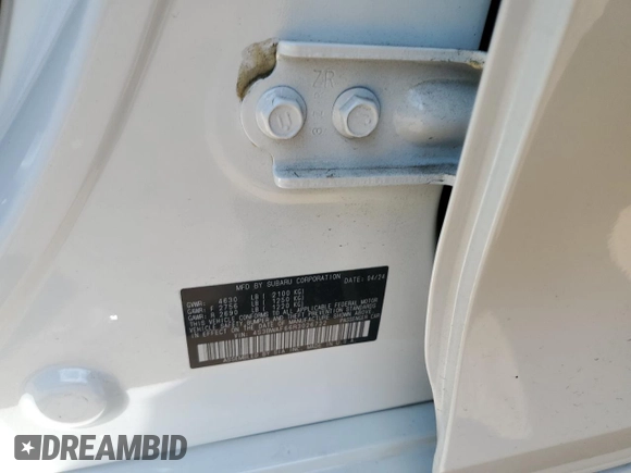 2024 Subaru Legacy Premium с VIN 4S3BWAF66R3026722, выставлен на аукционе Copart как лот 60941625 с пробегом 16 729 миль миль и Списание • Salvage title. История ставок и продаж доступна на DreamBid. Изображение 12.