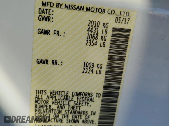2017 Nissan LEAF S with VIN 1N4BZ0CP4HC309624, listed as a Copart auction lot 87456294 with 46,668 mi miles and Clean Title. Bid and sale history available at carsss.com. Image 12.