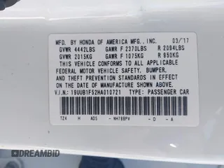 2017 Acura TLX w/Technology Pkg with VIN 19UUB1F52HA010721, listed as a IAAI auction lot 41640746 with 110,883 mi miles. Bid and sale history available at carsss.com. Image 9.