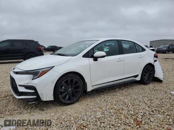 2025 Toyota Corolla SE with VIN 5YFS4MCE3SP224349, listed as a Copart auction lot 50809325 with 4,154 mi miles and Salvage Title. Bid and sale history available at carsss.com. Image 1.