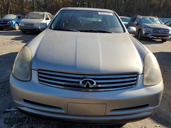 2003 Infiniti G35 w/Leather with VIN JNKCV51E83M016075, listed as a Copart auction lot 84657544 with 196,858 mi miles and Salvage Title. Bid and sale history available at DreamBid. Image 5.
