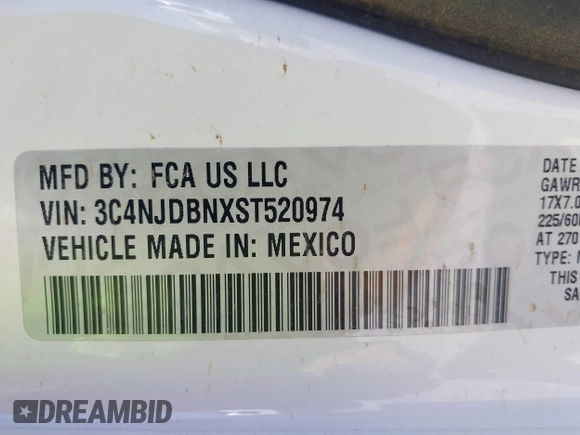 2025 Jeep Compass Latitude with VIN 3C4NJDBNXST520974, listed as a IAAI auction lot 41727651 with 24,054 mi miles and . Bid and sale history available at DreamBid. Image 9.