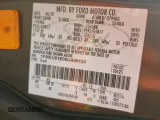 2008 Ford Explorer Sport Trac XLT z VIN 1FMEU51E08UA00131, wystawiony jako Copart lot #54473085 z przebiegiem 97 040 mil mil oraz Szkoda całkowita • Salvage title. Historia ofert i sprzedaży dostępna na DreamBid. Obrazek 12.