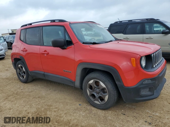 2017 Jeep Renegade Sport with VIN ZACCJAAB4HPF66247, listed as a Copart auction lot 54587595 with 142,264 mi miles and Salvage title. Bid and sale history available at DreamBid. Image 4.