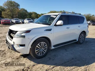 2021 Nissan Armada SL with VIN JN8AY2BC4M9147119, listed as a Copart auction lot 80662864 with 81,620 mi miles and Salvage Title. Bid and sale history available at carsss.com. Image 1.