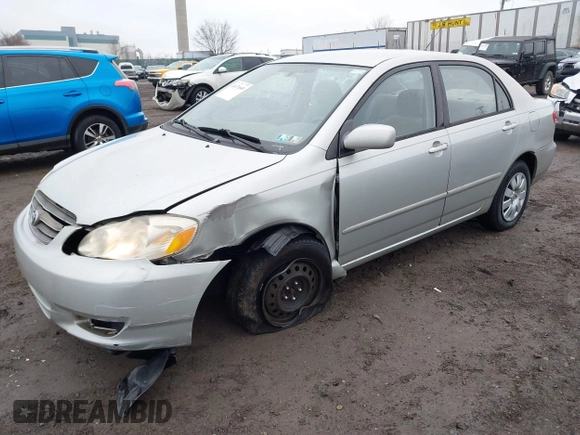 2003 Toyota Corolla CE with VIN 2T1BR38E43C161235, listed as a IAAI auction lot 41471640 with 190,764 mi miles and . Bid and sale history available at DreamBid. Image 2.