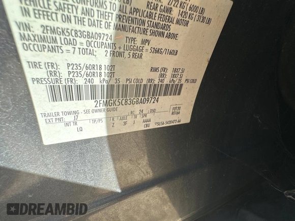 2016 Ford Flex SEL z VIN 2FMGK5C83GBA09724, wystawiony jako Copart lot #80993314 z przebiegiem 188 103 mil mil oraz Czysty tytuł • Clean title. Historia ofert i sprzedaży dostępna na DreamBid. Obrazek 10.
