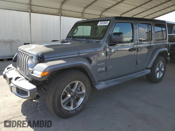 2019 Jeep Wrangler Unlimited Sahara with VIN 1C4HJXEG0KW532685, listed as a Copart auction lot 55503805 with 67,108 mi miles and Salvage title. Bid and sale history available at DreamBid. Image 1.