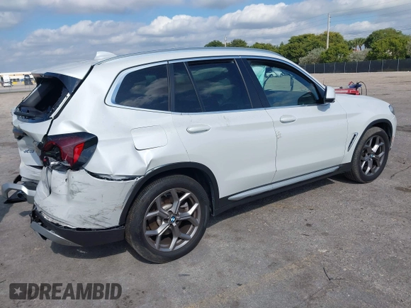 2022 BMW X3 sDrive30i with VIN 5UX43DP01N9H47620, listed as a IAAI auction lot 41321216 with 23,286 mi miles and . Bid and sale history available at DreamBid. Image 4.