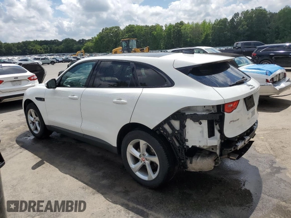 2020 Jaguar F-Pace 25t Premium with VIN SADCJ2FX5LA645580, listed as a Copart auction lot 64662805 with 45,932 mi miles and Salvage title. Bid and sale history available at DreamBid. Image 2.