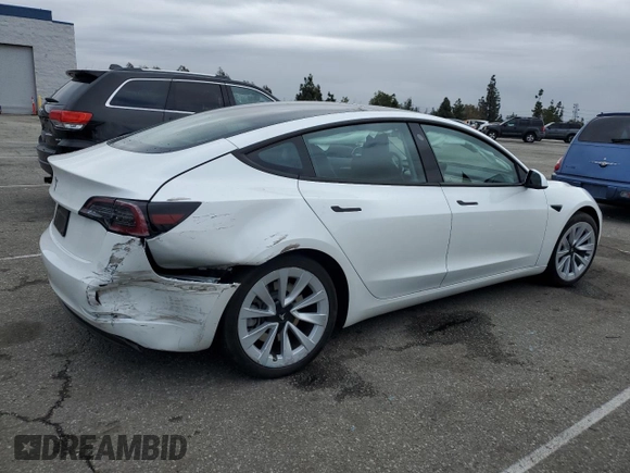 2023 Tesla Model 3 with VIN 5YJ3E1EA2PF569109, listed as a Copart auction lot 48527155 with 30,458 mi miles and Salvage Title. Bid and sale history available at carsss.com. Image 3.