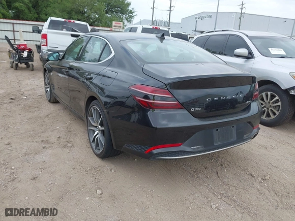 2023 Genesis G70 2.0T with VIN KMTG34TA9PU132552, listed as a IAAI auction lot 42047048 with 39,111 mi miles. Bid and sale history available at carsss.com. Image 3.