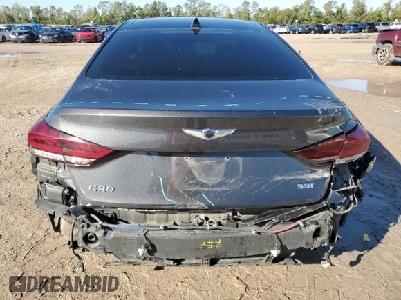 2018 Genesis G80 Sport with VIN KMHGN4JB5JU219162, listed as a Copart auction lot 79851474 with 58,056 mi miles and Salvage Title. Bid and sale history available at DreamBid. Image 6.