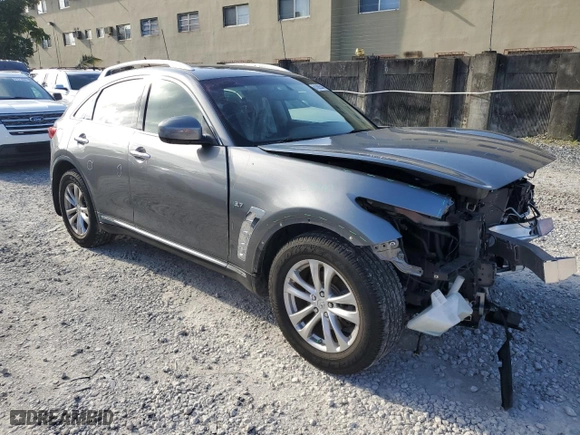 2017 Infiniti QX70 with VIN JN8CS1MW0HM411502, listed as a Copart auction lot 61092504 with 43,814 mi miles and Salvage Title. Bid and sale history available at carsss.com. Image 4.