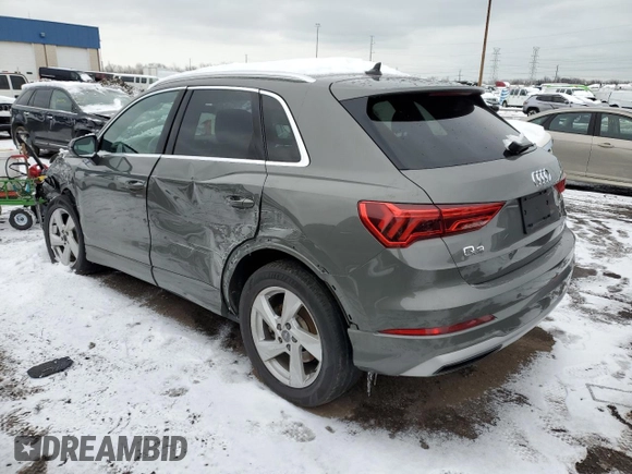 2019 Audi Q3 Premium with VIN WA1AECF38K1075626, listed as a Copart auction lot 38745543 with 72,261 mi miles. Bid and sale history available at carsss.com. Image 2.