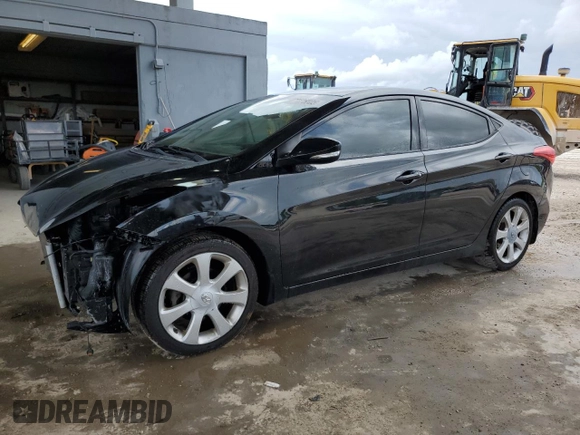 2013 Hyundai Elantra GLS with VIN 5NPDH4AE9DH334161, listed as a Copart auction lot 62475005 with 188,958 mi miles and Salvage title. Bid and sale history available at DreamBid. Image 1.