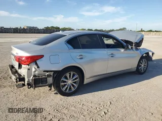 2017 Infiniti Q50 2.0t with VIN JN1CV7AR5HM681574, listed as a Copart auction lot 50114215 with 61,344 mi miles and Salvage Title. Bid and sale history available at carsss.com. Image 3.
