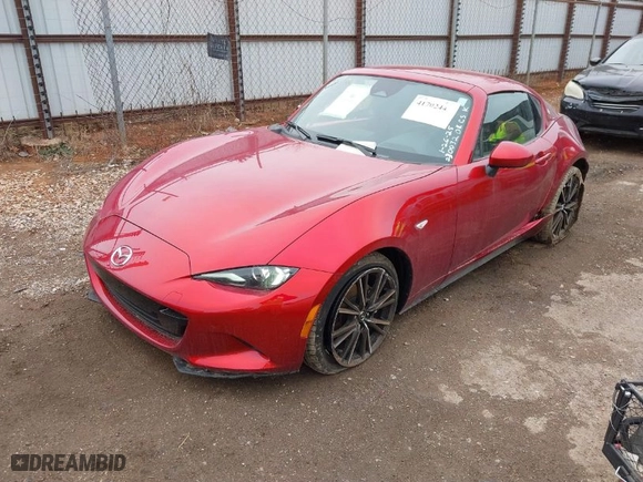 2024 Mazda MX-5 Miata RF Grand Touring with VIN JM1NDAM70R0600649, listed as a IAAI auction lot 41702445 with 3,112 mi miles. Bid and sale history available at carsss.com. Image 2.