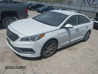2015 Hyundai Sonata Sport with VIN 5NPE34AB1FH067383, listed as a IAAI auction lot 42075777 with 109,403 mi miles and . Bid and sale history available at carsss.com. Image 2.