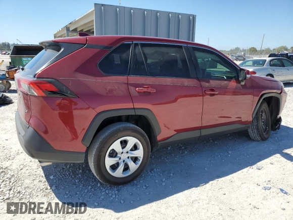 2025 Toyota RAV4 LE with VIN 2T3K1RFV4SW375465, listed as a Copart auction lot 50133915 with 4,170 mi miles and Salvage Title. Bid and sale history available at carsss.com. Image 3.
