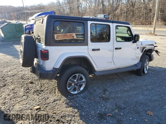 2020 Jeep Wrangler Unlimited Sahara with VIN 1C4HJXEG5LW150427, listed as a Copart auction lot 82891084 with 85,018 mi miles and Salvage Title. Bid and sale history available at carsss.com. Image 3.