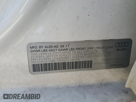 2012 Audi A4 2.0T Premium Plus with VIN WAUFFAFL0CN008104, listed as a Copart auction lot 45411775 with 140,390 mi miles and Salvage Title. Bid and sale history available at carsss.com. Image 14.