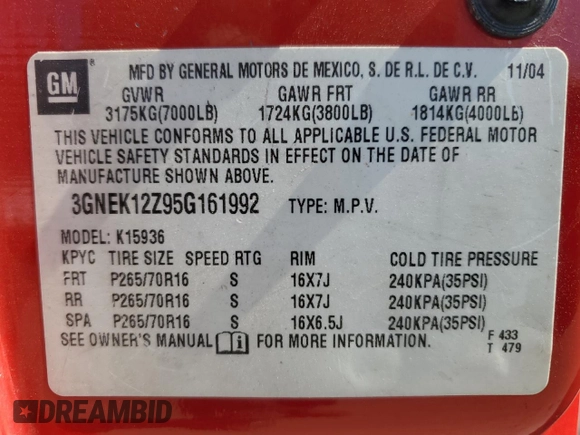 2005 Chevrolet Avalanche Z71 with VIN 3GNEK12Z95G161992, listed as a Copart auction lot 64653804 with 249,667 mi miles and Salvage Title. Bid and sale history available at carsss.com. Image 12.