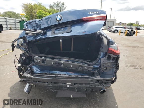 2021 BMW 4 Series 430i z VIN WBA53AP06MCF79573, wystawiony jako Copart lot #59136805 z przebiegiem 43 446 mil mil oraz Szkoda całkowita • Salvage title. Historia ofert i sprzedaży dostępna na DreamBid. Obrazek 6.