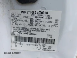 2011 Ford Super Duty F-250 SRW XL with VIN 1FTBF2B6XBEB76600, listed as a IAAI auction lot 41974695 with 131,878 mi miles. Bid and sale history available at carsss.com. Image 9.