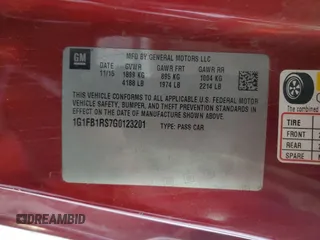 2016 Chevrolet Camaro 1LT z VIN 1G1FB1RS7G0123201, wystawiony jako Copart lot #55422965 z przebiegiem 92 919 mil mil oraz Szkoda całkowita • Salvage title. Historia ofert i sprzedaży dostępna na DreamBid. Obrazek 12.